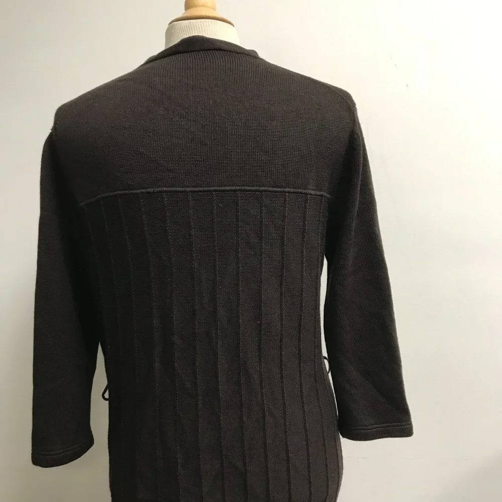 Gucci Tom Ford Brown wool silk cashmere button cardigan sweater M Vintage
